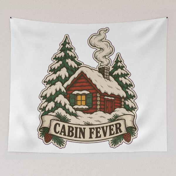 Item preview, Cabin Fever Vintage Snowed In Cabin | Funny Winter Log Cabin Cozy Introvert designed and sold by StickyGuys.