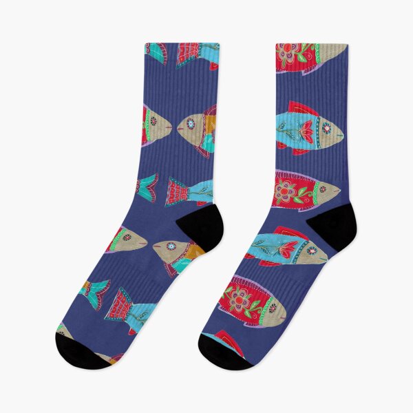 Item preview, Tropical Fish Pattern on Navy Blue designed and sold by Fani*.