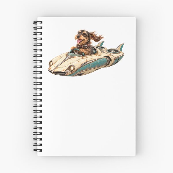 Item preview, Wire-Haired Dachshund Driving a Retro Hovercraft designed and sold by Russell Thorne.
