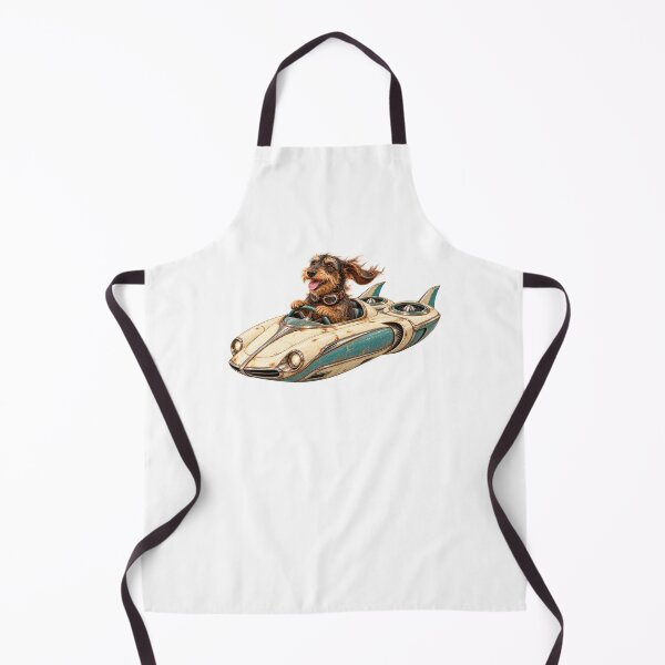 Item preview, Wire-Haired Dachshund Driving a Retro Hovercraft designed and sold by Russell Thorne.