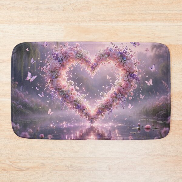 Item preview, Floral Heart with Butterflies designed and sold by DreamyWallVibes.