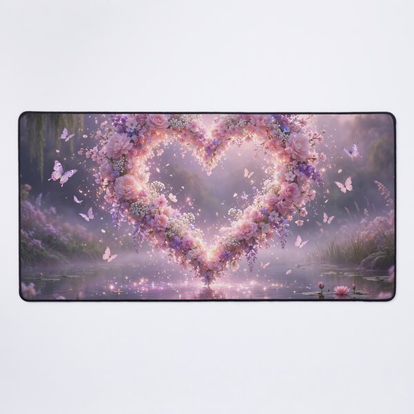 Item preview, Floral Heart with Butterflies designed and sold by DreamyWallVibes.