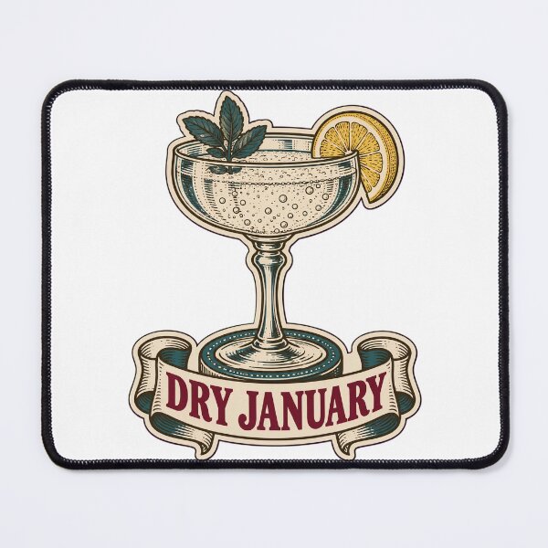 Item preview, Dry January Vintage Mocktail Glass | Funny Sober New Year Resolution Retro Design designed and sold by StickyGuys.