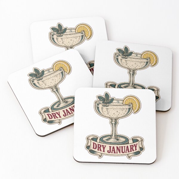 Item preview, Dry January Vintage Mocktail Glass | Funny Sober New Year Resolution Retro Design designed and sold by StickyGuys.