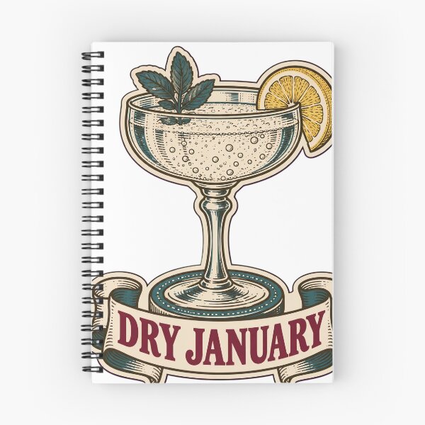 Item preview, Dry January Vintage Mocktail Glass | Funny Sober New Year Resolution Retro Design designed and sold by StickyGuys.