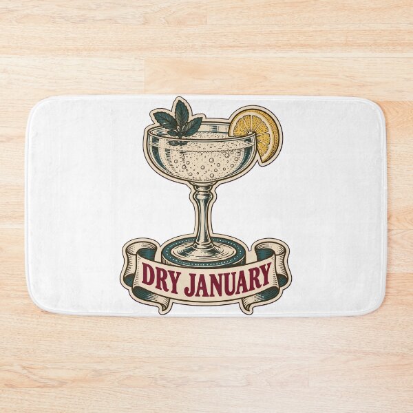 Item preview, Dry January Vintage Mocktail Glass | Funny Sober New Year Resolution Retro Design designed and sold by StickyGuys.
