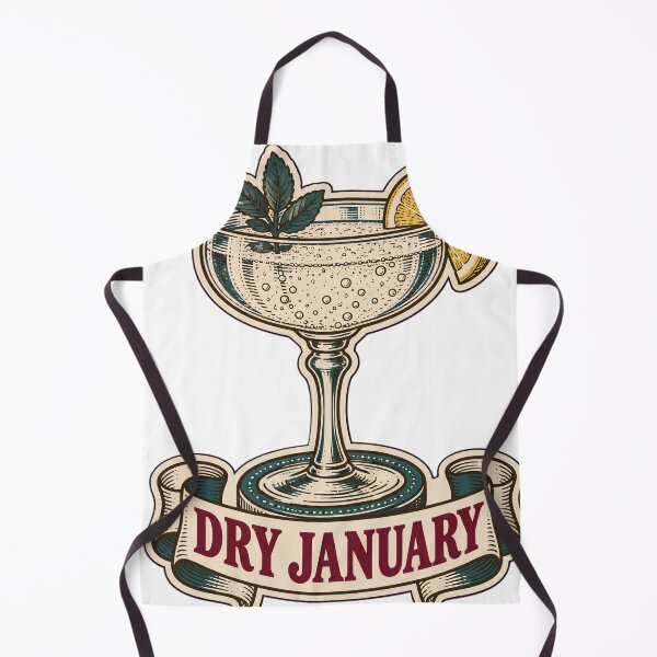 Item preview, Dry January Vintage Mocktail Glass | Funny Sober New Year Resolution Retro Design designed and sold by StickyGuys.