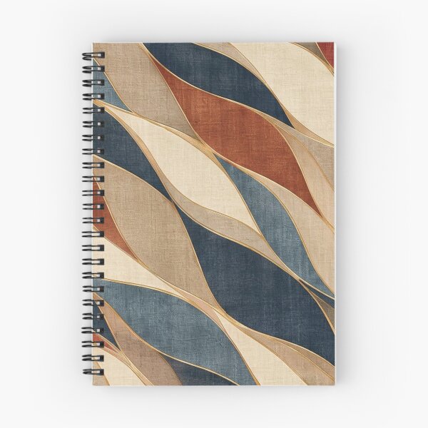 Item preview, Navy Terracotta Cream Abstract Wavy Geometric Pattern designed and sold by Swanny's Custom T-shirt and Gift Designs.