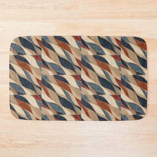 Item preview, Navy Terracotta Cream Abstract Wavy Geometric Pattern designed and sold by Swanny's Custom T-shirt and Gift Designs.