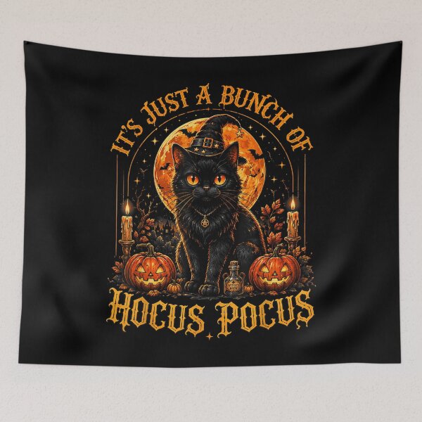 Item preview, Its Just A Bunch of Hocus Pocus Black Cat Witch Halloween designed and sold by thecownmz.