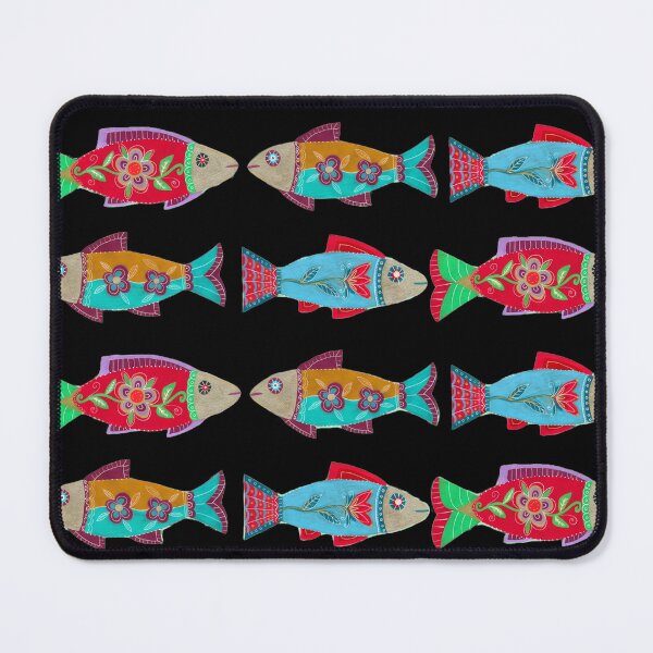 Item preview, Retro Colorful Fish on Black designed and sold by Fani*.