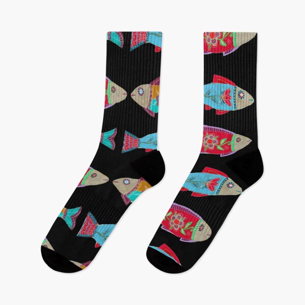 Item preview, Retro Colorful Fish on Black designed and sold by Fani*.