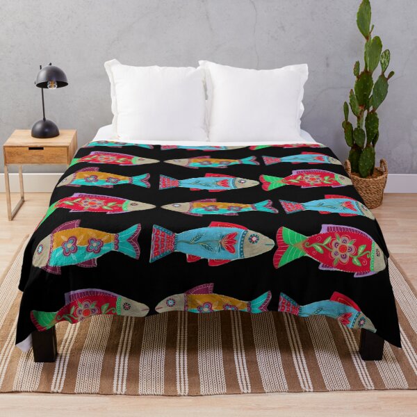 Item preview, Retro Colorful Fish on Black designed and sold by Fani*.