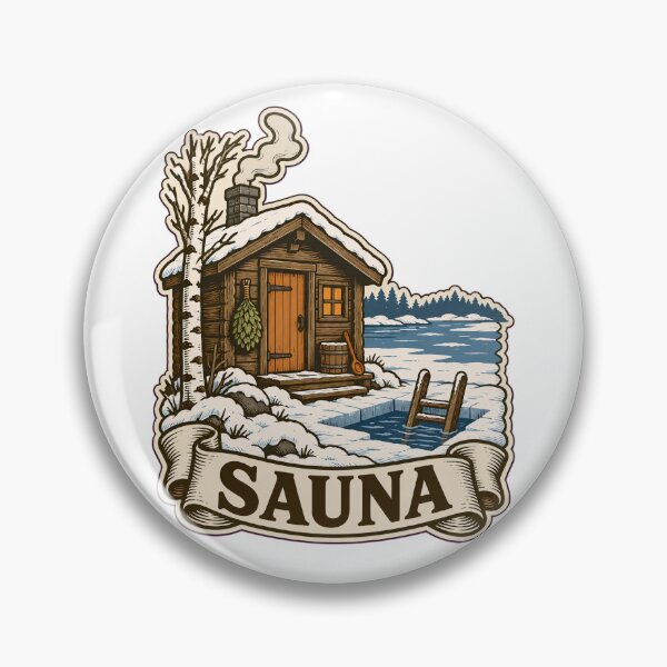 Item preview, Finnish Sauna Vintage Lakeside Sauna Hut | Finland Sauna and Ice Hole Nordic Design designed and sold by StickyGuys.