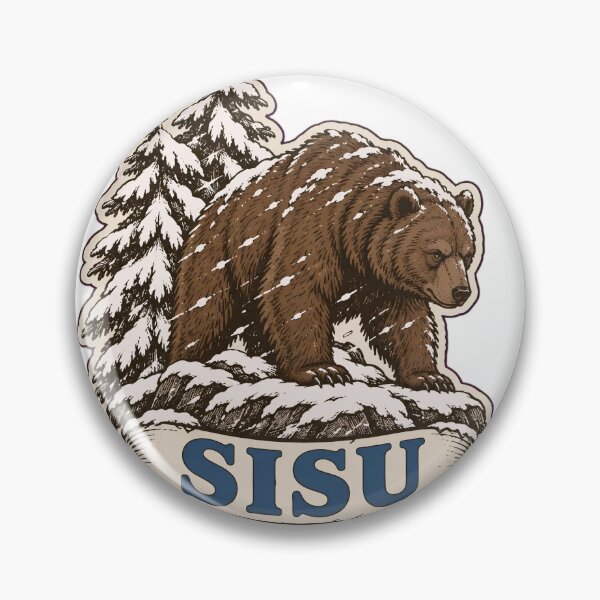 Item preview, Finnish Sisu Vintage Bear Crest | Finland Sisu Grit Nordic Winter Bear Design designed and sold by StickyGuys.