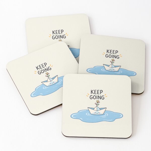 Item preview, Keep Going | Cute Paper Boat Motivation & Inspirational Art designed and sold by MrDev.