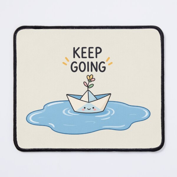 Item preview, Keep Going | Cute Paper Boat Motivation & Inspirational Art designed and sold by MrDev.