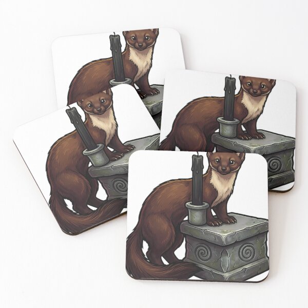 Item preview, Gothic Samhain Altar — Pine Marten with a Black Candle designed and sold by IllumeInk.