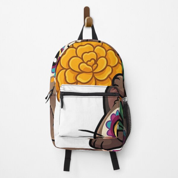 Item preview, Cute Sugar Skull Burmese Cat with a Marigold Bloom designed and sold by pumsquare.