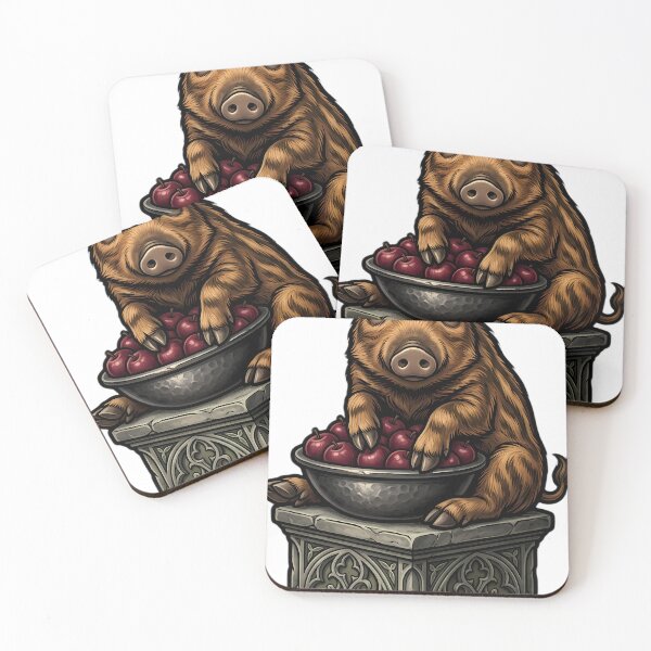 Item preview, Gothic Samhain Altar — Boar Piglet with an Apple Offering Bowl designed and sold by IllumeInk.
