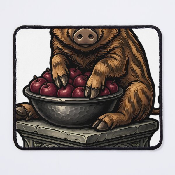 Item preview, Gothic Samhain Altar — Boar Piglet with an Apple Offering Bowl designed and sold by IllumeInk.