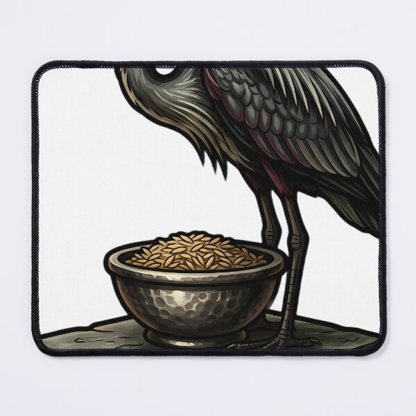 Item preview, Gothic Samhain Altar — Grey Heron with a Grain Offering Bowl designed and sold by IllumeInk.