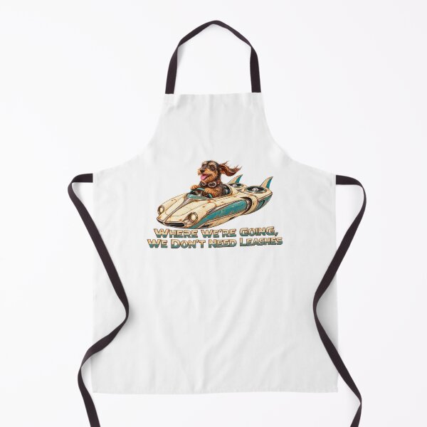 Item preview, We Don’t Need Leashes – Dachshund in a Retro Hovercraft designed and sold by Russell Thorne.