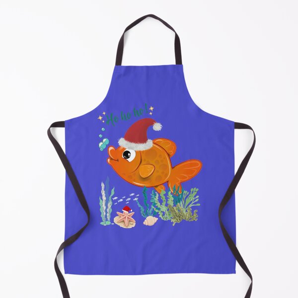 Item preview, Ho Ho Ho! Cute Christmas Fish Wearing Santa Hat Aquatic Holiday Art designed and sold by Evelashop.