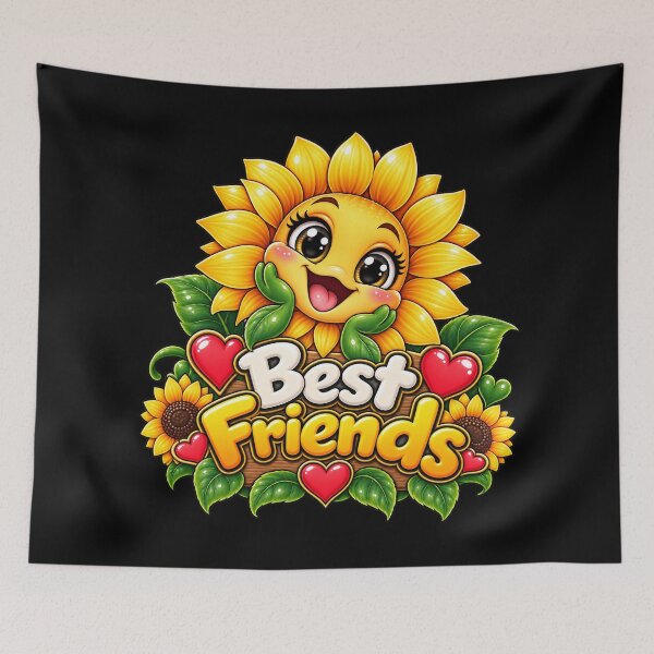Item preview, Best Friends Sunflower – Cute Kawaii Happy Flower Friendship designed and sold by aventi24.