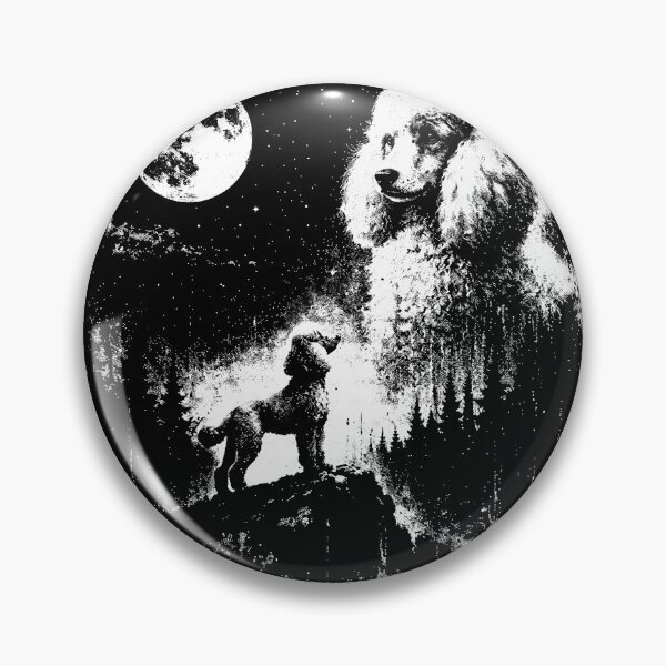 Item preview, Vintage Poodle Dog Forest Moon designed and sold by thecownmz.