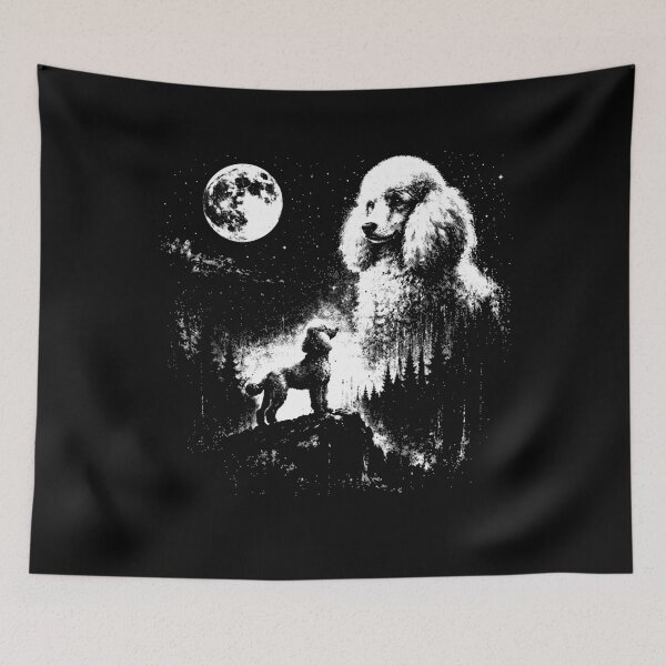 Item preview, Vintage Poodle Dog Forest Moon designed and sold by thecownmz.
