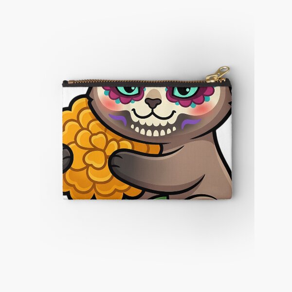 Item preview, Cute Sugar Skull Tonkinese Cat with a Marigold Bloom designed and sold by pumsquare.