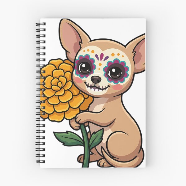 Item preview, Cute Sugar Skull Chihuahua with a Marigold Bloom designed and sold by pumsquare.