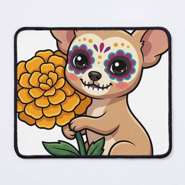 Item preview, Cute Sugar Skull Chihuahua with a Marigold Bloom designed and sold by pumsquare.