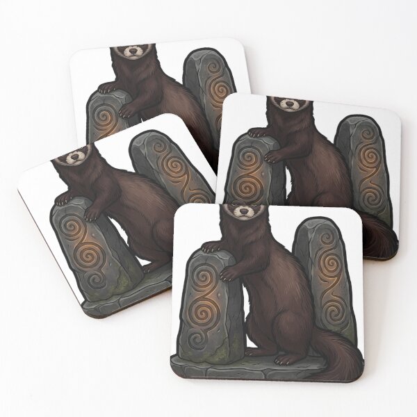 Item preview, Gothic Samhain Veil — Polecat at a Standing Stone Pair designed and sold by IllumeInk.