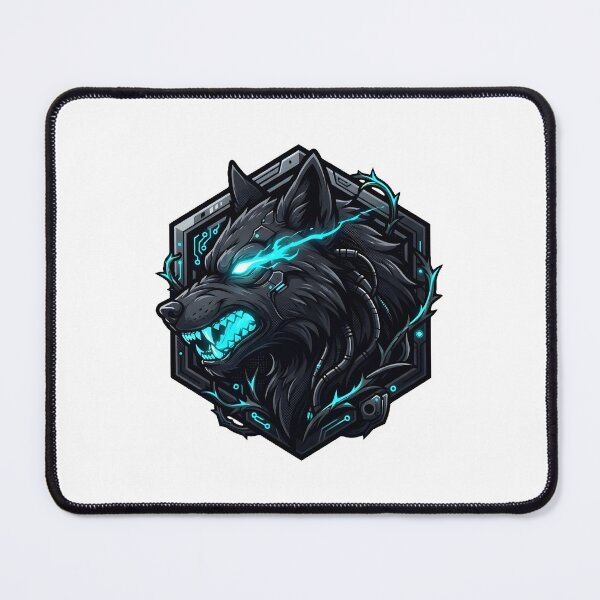 Item preview, Furry Wolf Cyber Neon Sticker & Gift | Dark Fantasy Wolf Art | Techwear Animal Badge designed and sold by DuckOddity.