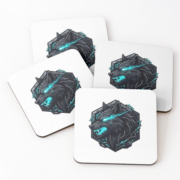 Item preview, Furry Wolf Cyber Neon Sticker & Gift | Dark Fantasy Wolf Art | Techwear Animal Badge designed and sold by DuckOddity.