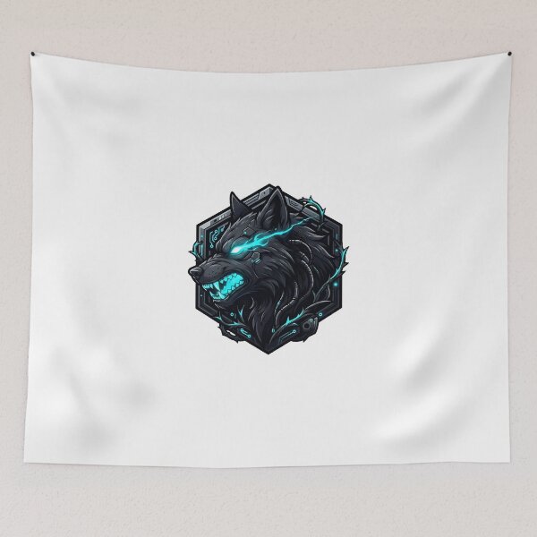 Item preview, Furry Wolf Cyber Neon Sticker & Gift | Dark Fantasy Wolf Art | Techwear Animal Badge designed and sold by DuckOddity.