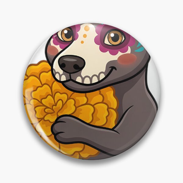 Item preview, Cute Sugar Skull Xoloitzcuintli with a Marigold Bloom designed and sold by pumsquare.