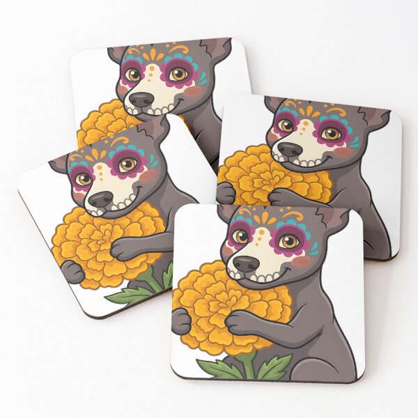 Item preview, Cute Sugar Skull Xoloitzcuintli with a Marigold Bloom designed and sold by pumsquare.