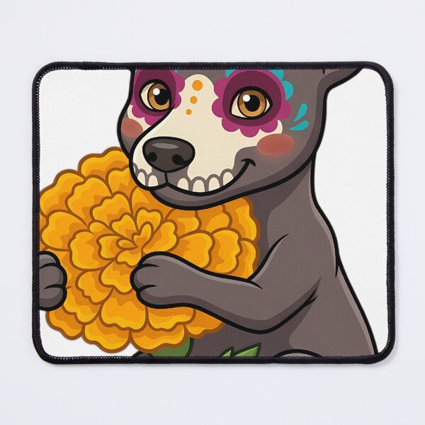 Item preview, Cute Sugar Skull Xoloitzcuintli with a Marigold Bloom designed and sold by pumsquare.