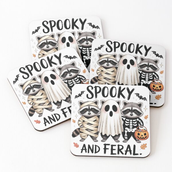 Item preview, Spooky and Feral Raccoons in Halloween Costumes Funny Raccoon Halloween designed and sold by Zizo-DR44.