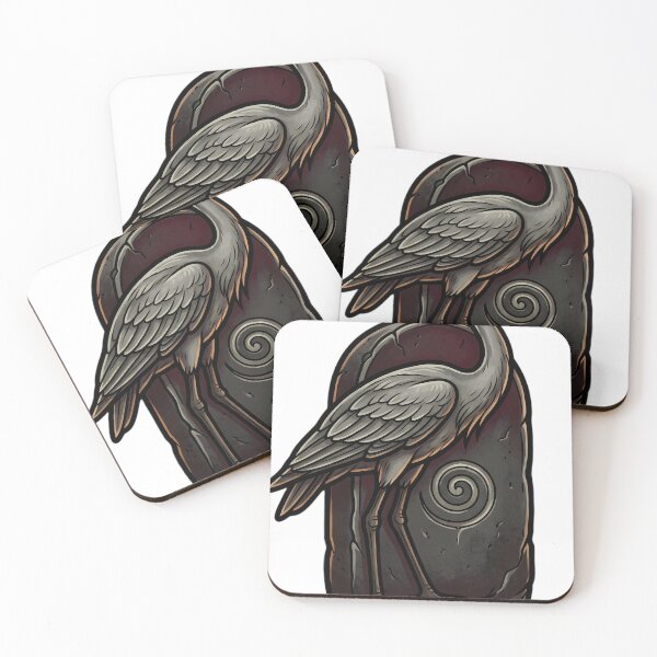 Item preview, Gothic Samhain Veil — Crane at a Boundary Stone designed and sold by IllumeInk.