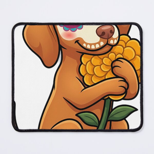 Item preview, Cute Sugar Skull Vizsla with a Marigold Bloom designed and sold by pumsquare.