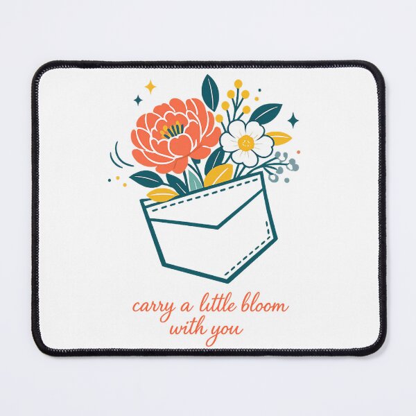 Item preview, Carry a Little Bloom With You Floral Pocket Positive Quote Art designed and sold by inkoutninja.
