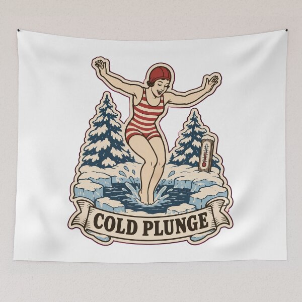 Item preview, Cold Plunge Vintage Ice Swimmer | Funny Polar Bear Plunge Retro Winter Swimming Design designed and sold by StickyGuys.