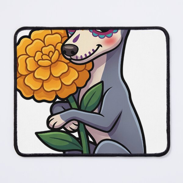 Item preview, Cute Sugar Skull Italian Greyhound with a Marigold Bloom designed and sold by pumsquare.