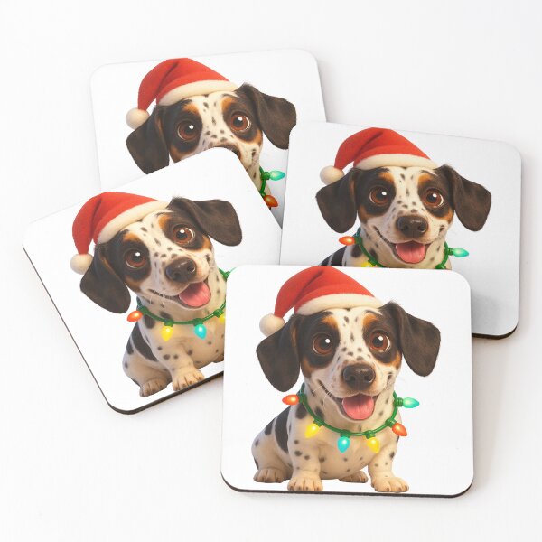 Item preview, Piebald Dachshund Dog Christmas Cheer designed and sold by Sillytoe.