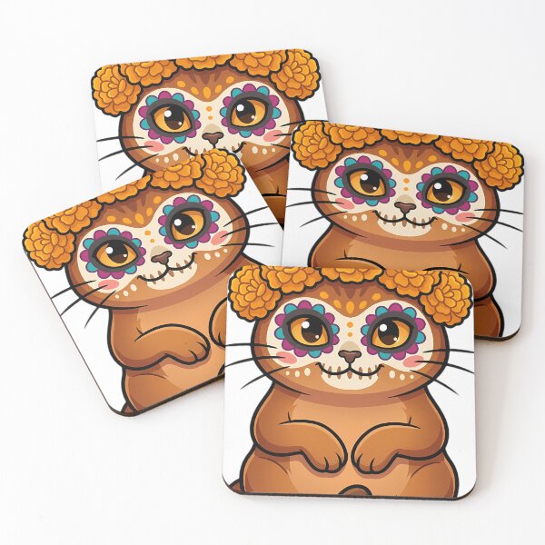 Item preview, Cute Sugar Skull Abyssinian Cat with a Marigold Crown designed and sold by pumsquare.
