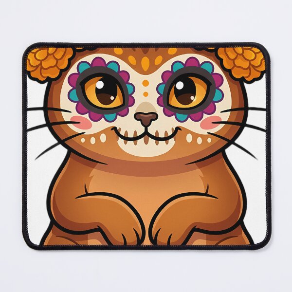 Item preview, Cute Sugar Skull Abyssinian Cat with a Marigold Crown designed and sold by pumsquare.